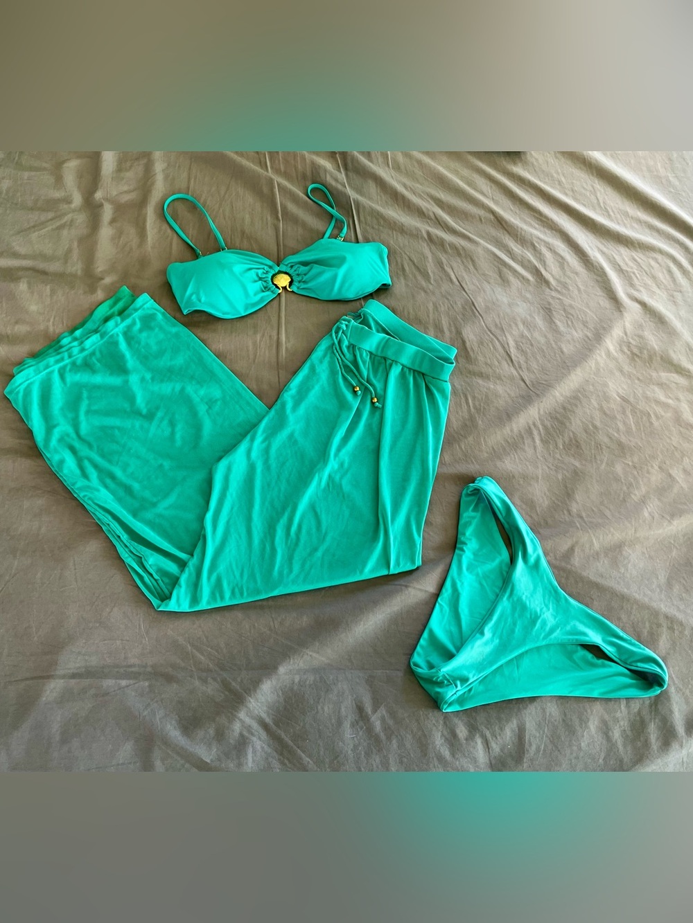 TiniBikini Bikini & Sheer Pants; Some Stains on Pants & Tarnish on Shell Charm